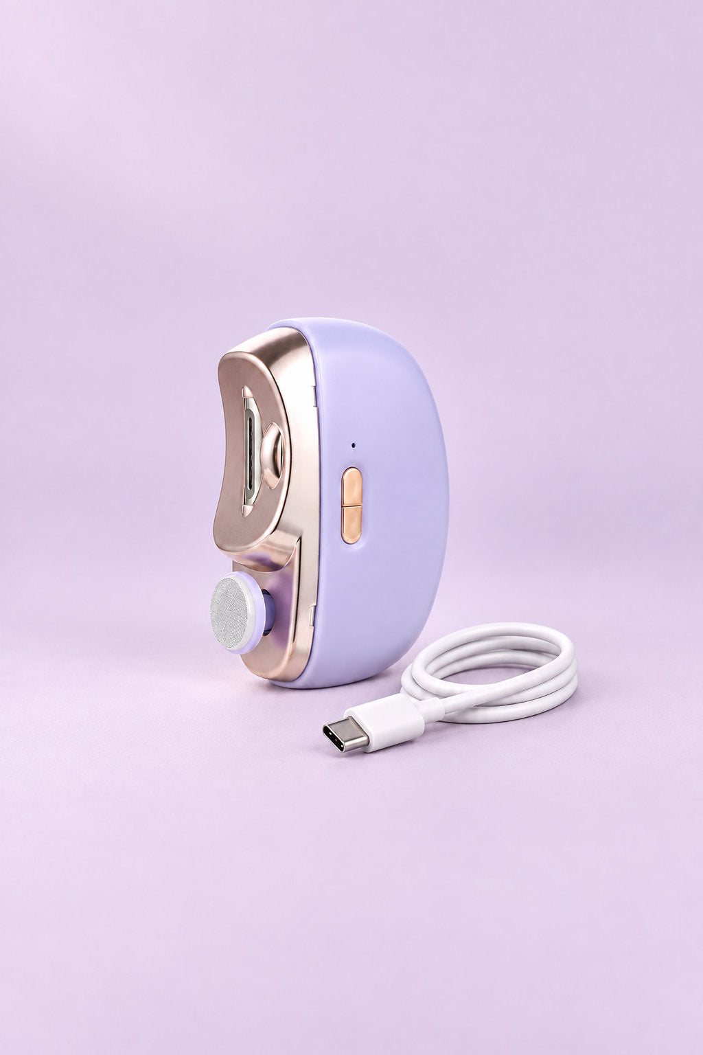 Kindtrim Pro in Lavender with its USB-C cable